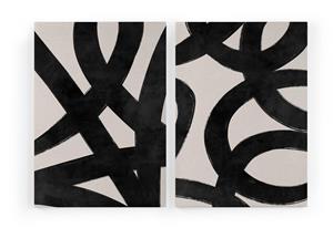 Set van 2 wanddecoraties Abstract Lines |