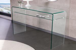 Invicta Interior consoletafel FANTOME 100cm transparant glas met legplank - 43437