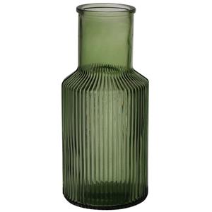 Merkloos Bloemenvaas Bottle Amazing Green - donkergroen - glas - D10 x H22 cm -