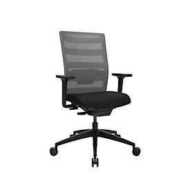 Topstar AirWork bureaustoel, met armleuningen, auto-synchroon mechanisme, voorgevormde zit- en rugleuning, grijs/zwart
