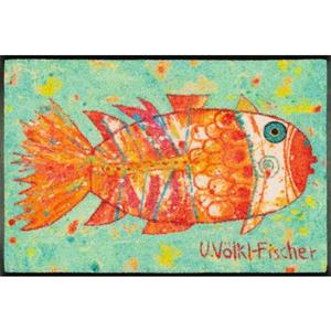 wash+dry by Kleen-Tex Mat Funky Fish Inloopmat, antislip, geschikt voor binnen en buiten, wasbaar