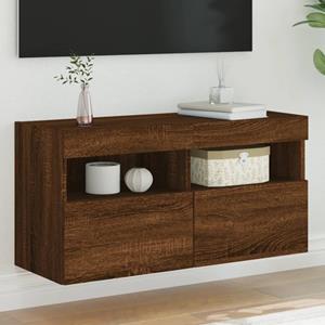 bonnevie TV-Wandschrank mit LED-Leuchten Braun Eichen-Optik 80x30x40 cm vidaXL17557