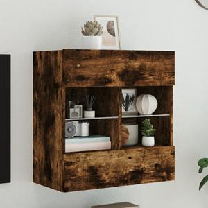 bonnevie TV-Wandschrank mit LED-Leuchten Räuchereiche 58,5x30x60,5 cm Vidaxl Braun