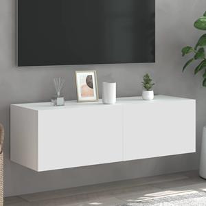 vidaXL TV-Schrank TV-Wandschrank mit LED-Leuchten Weiß 100x35x31 cm (1-St)