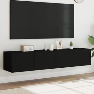 VidaXL Tv-meubels met LED-verlichting 2 st 80x35x31 cm zwart