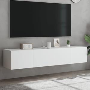 bonnevie TV-Wandschränke mit LED-Leuchten 2 Stk. Weiß 80x35x31 cm vidaXL91910