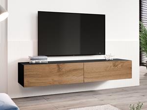 Mobistoxx Tv-meubel ZIGGY I 2 deuren 180 cm zwart/wotan eik