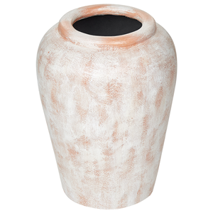 BELIANI Decoratieve vaas terracotta off-white 42 cm MIRI