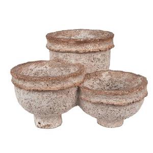 Clayre & Eef Bloempot 27x29x17 cm Beige Polyresin Plantenpot