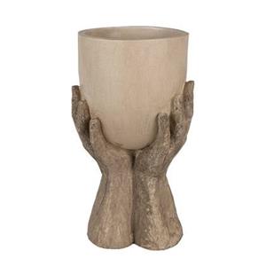 Clayre & Eef Bloempot Handen 37 cm Beige Polyresin Plantenpot