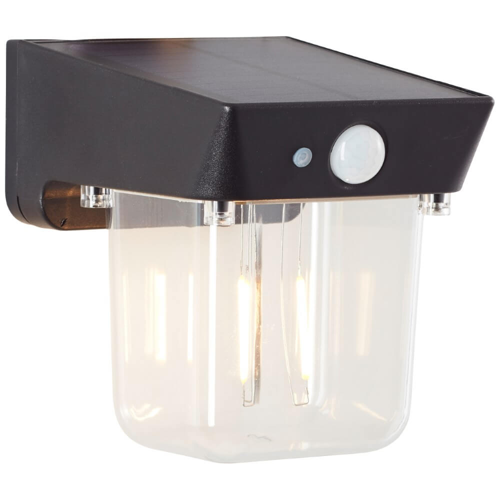 Brilliant Zwarte wandlamp Parson transparant glas G40435/06