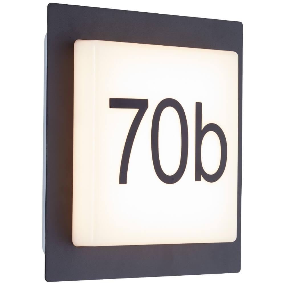 Brilliant Zwarte gevellamp Sten met huisnummer G96502/75