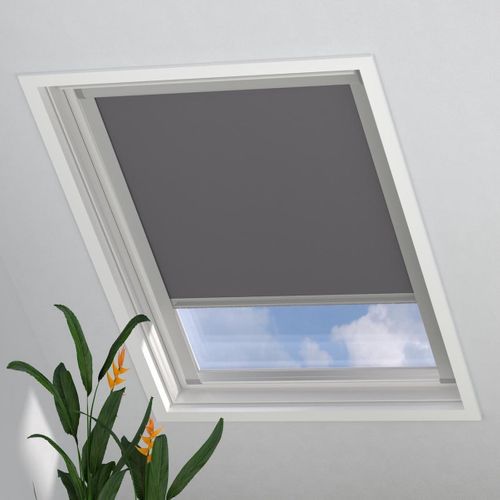 Raamdecoratie.com Dakraam Rolgordijn Trend - Verduisterend - Light Grey - Voor Velux: Sk06