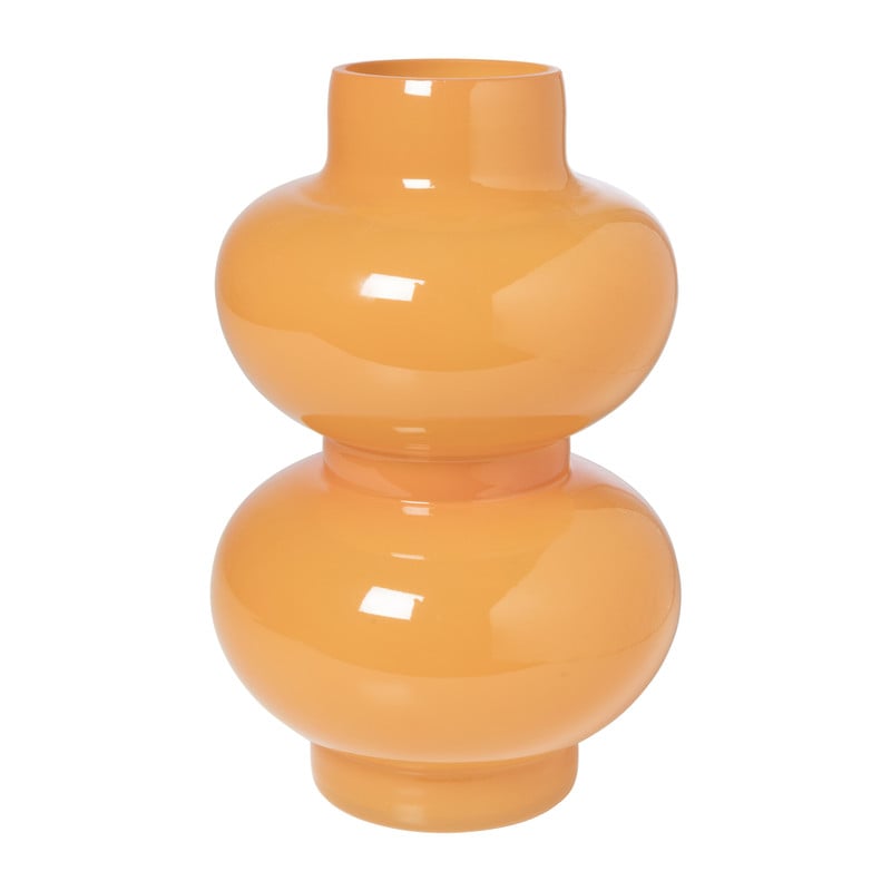 Xenos Vaas 2 bollen groot - oranje - ø16x25 cm