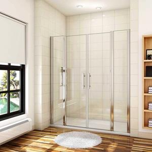 AICA Sanitaire Aica Douchedeuren 140x187cm 6mm Helder Veiligheidsglas + Antikalk Gp80-87e