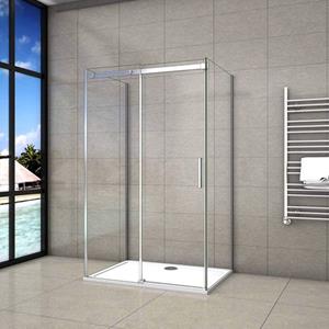 AICA Sanitaire Aica Douchedeuren 100x90cm 195cm Helder Veiligheidsglas - Anti Kalk Sl10-90