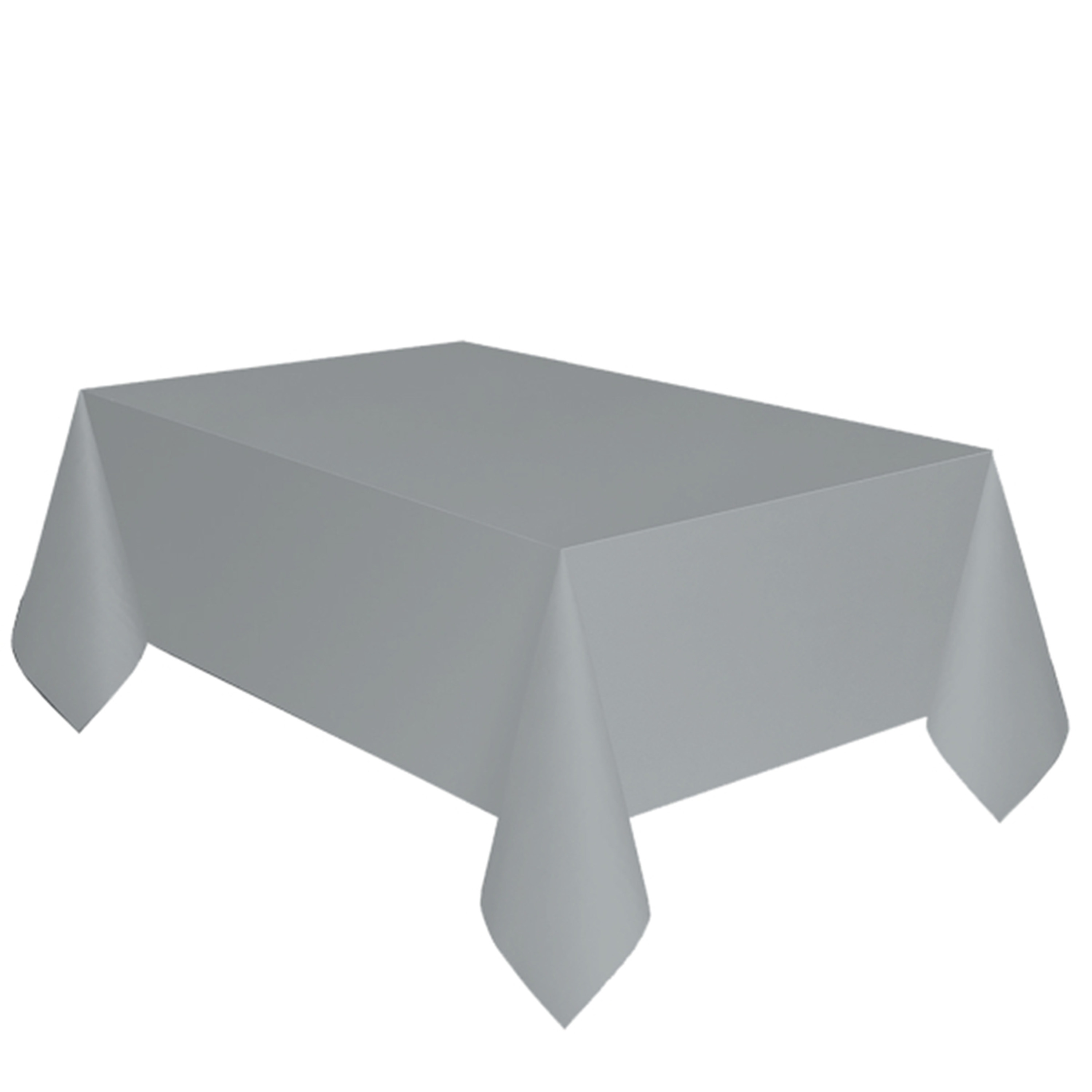 Merkloos Feest versiering licht zilver grijze tafelkleed 137 x 274 cm papier -