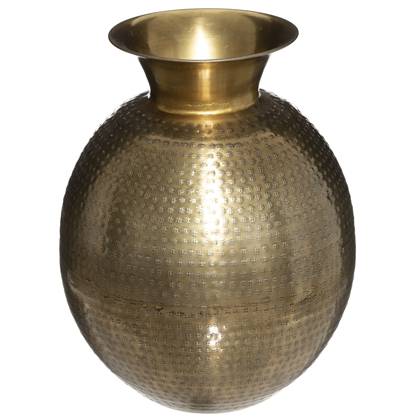 Vase Oasis - gehämmertes Metall - goldfarben H. 40 cm - Atmosphera - Golden