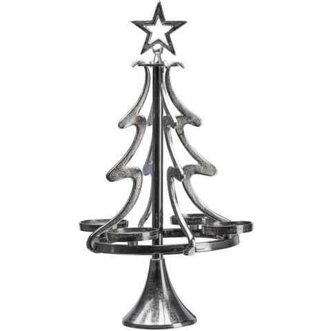 my home Adventsleuchter "Tannenbaum, Weihnachtsdeko", (1 St.), Kerzenständer aus Aluminium, Höhe 55 cm