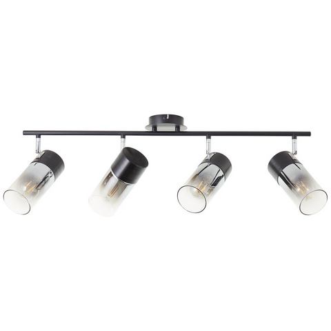 Brilliant - Lampe Alia Spotbalken 4-flammig schwarz/rauchglas Metall schwarz 4x A60, E27, 40 w - schwarz