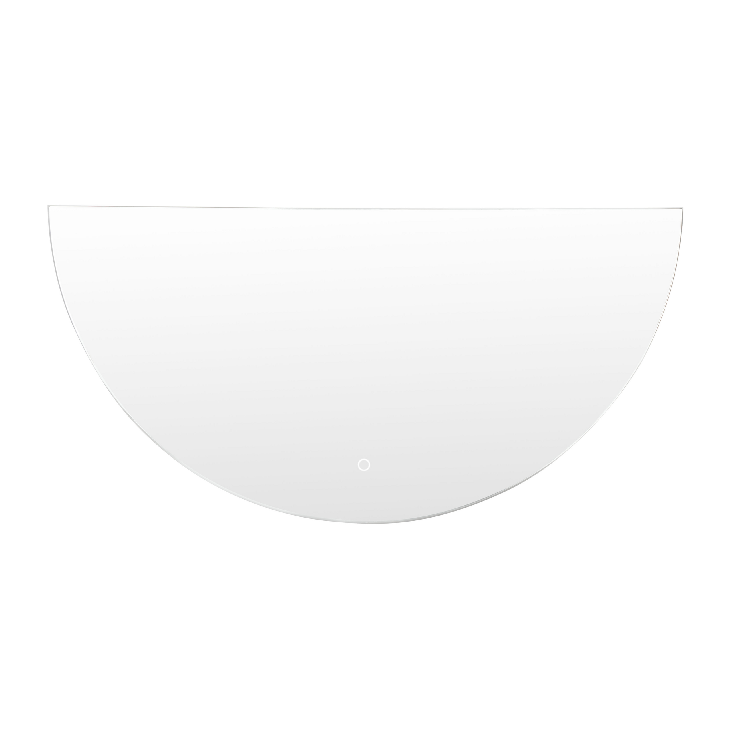 Beliani - Badspiegel mit LED-Beleuchtung silber 50 x 100 cm halbrund für Badezimmer Loue - Silber