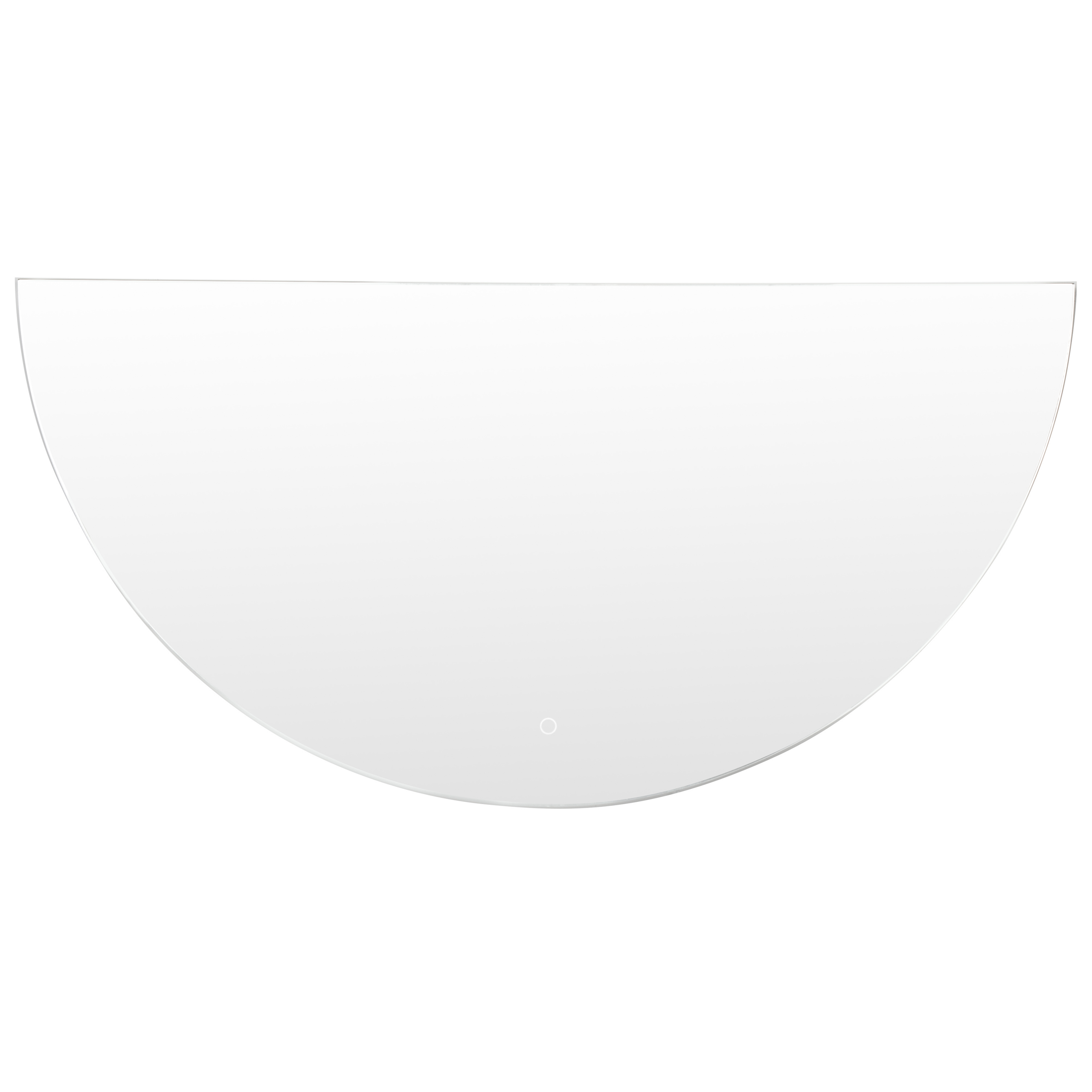 beliani Badspiegel mit LED-Beleuchtung silber 60 x 120 cm halbrund für Badezimmer Loue - Silber