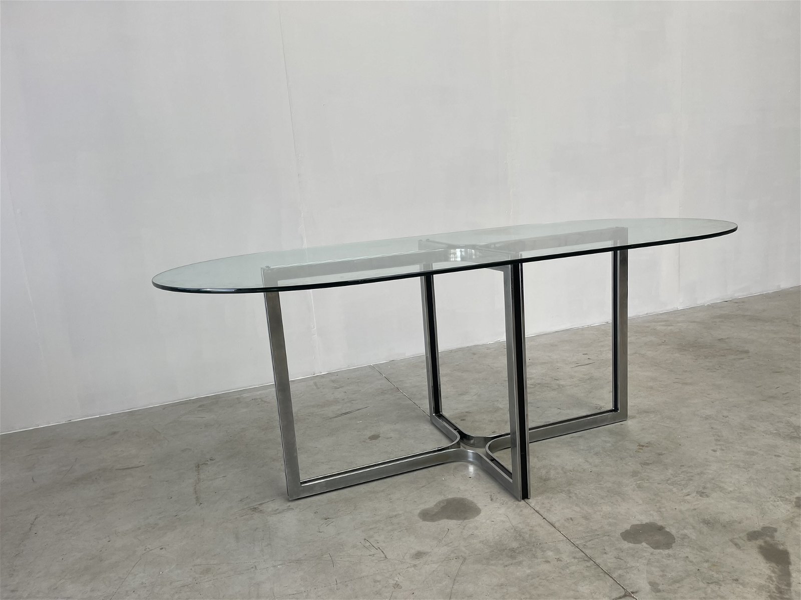 Gastone Rinaldi Vintage dining table Chrome/Glass - Tweedehands