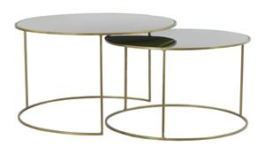 Light & Living Salontafel Evato Set van 2 stuks - Groen - Rond