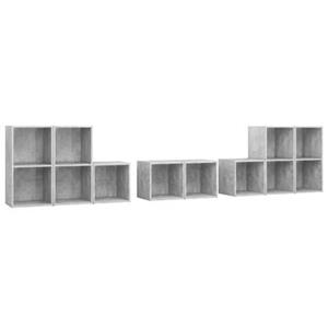 vidaXL TV-Schrank 8-tlg. TV-Schrank-Set Betongrau Holzwerkstoff (1-St)