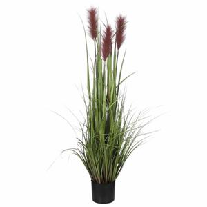 Mica Decorations Kunstplant - Siergras - Groen/bruin - H120 X D45 Cm