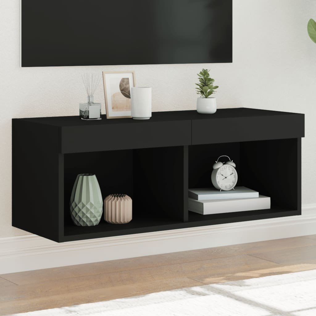 VidaXL Tv-meubel met LED-verlichting 80x30x30 cm zwart