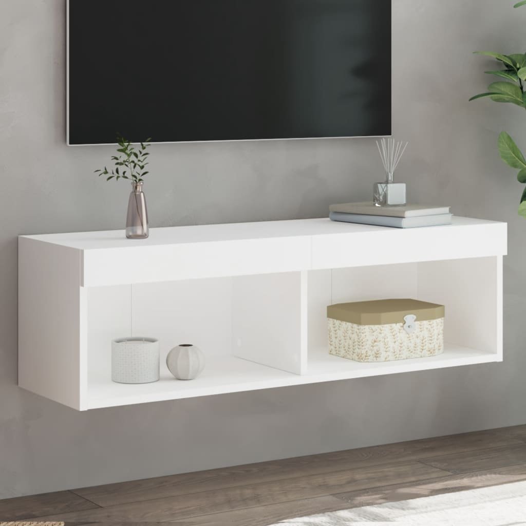 VidaXL Tv-meubel met LED-verlichting 100x30x30 cm wit