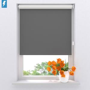 Raamdecoratie.com Elektrisch Rolgordijn Easy Verduisterend - Dark Grey - 80 X 190 Cm - Cmd-02-p