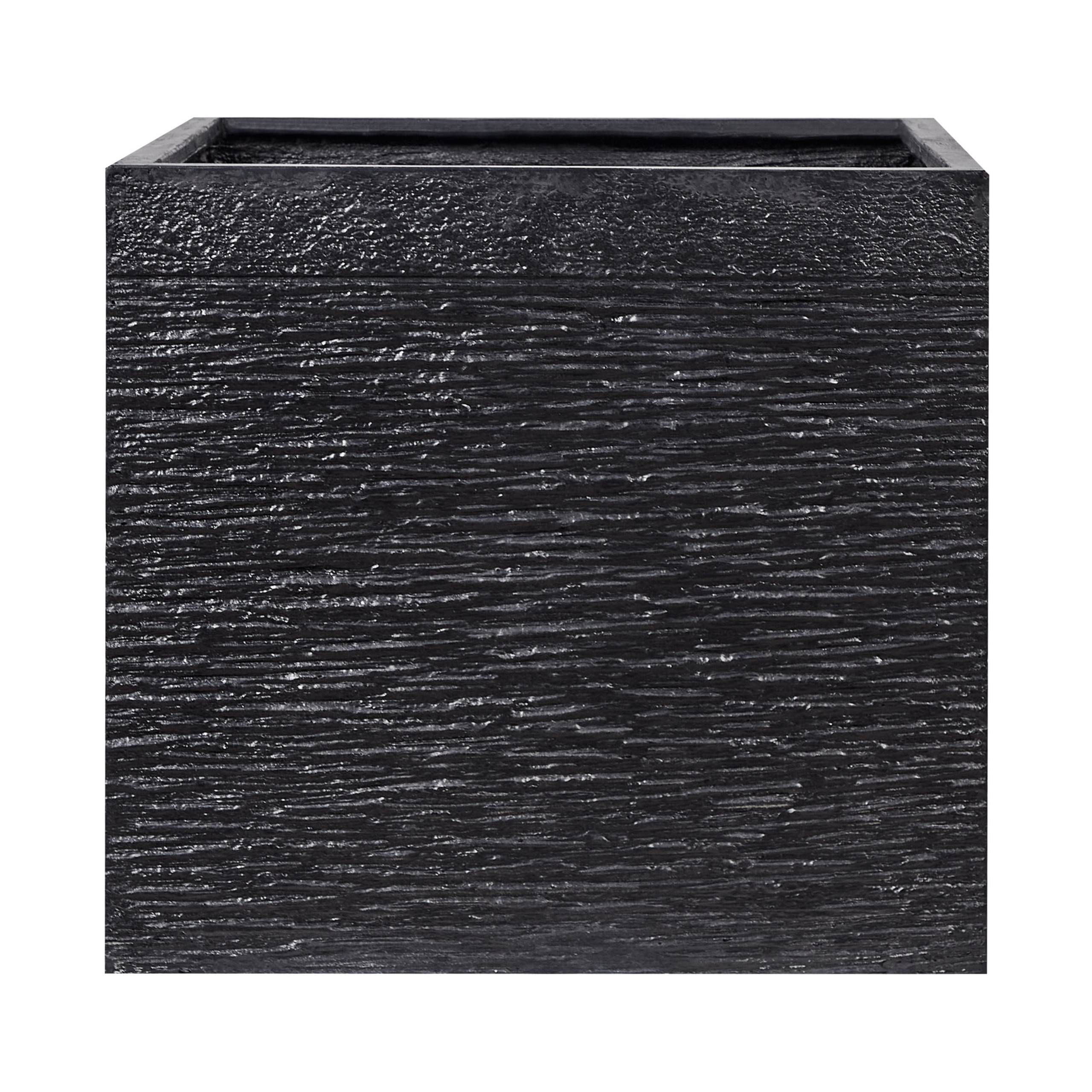 BELIANI Bloempot zwart 50x50x46 cm PAROS L