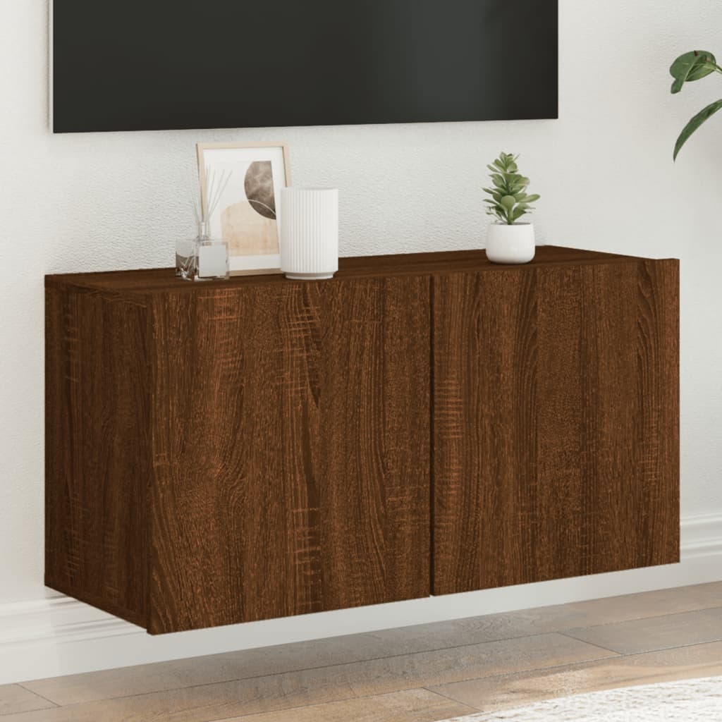 VidaXL Tv-meubel wandgemonteerd 80x30x41 cm bruineikenkleurig