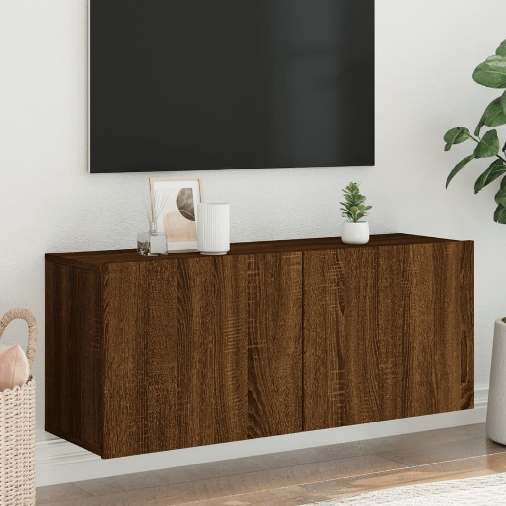 VidaXL Tv-meubel wandgemonteerd 100x30x41 cm bruineikenkleurig