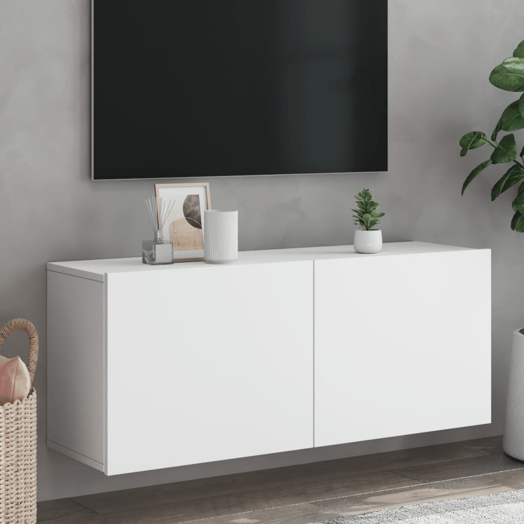 VidaXL Tv-meubel wandgemonteerd 100x30x41 cm wit