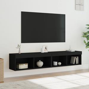 VidaXL Tv-meubels met LED-verlichting 2 st 80x30x30 cm zwart