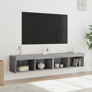 VidaXL Tv-meubels met LED-verlichting 2 st 80x30x30 cm grijs sonoma