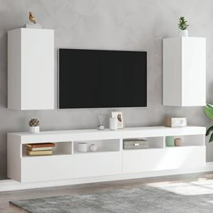bonnevie TV-Wandschränke mit LED-Leuchten 2 Stk. Weiß 30,5x35x70 cm vidaXL71122