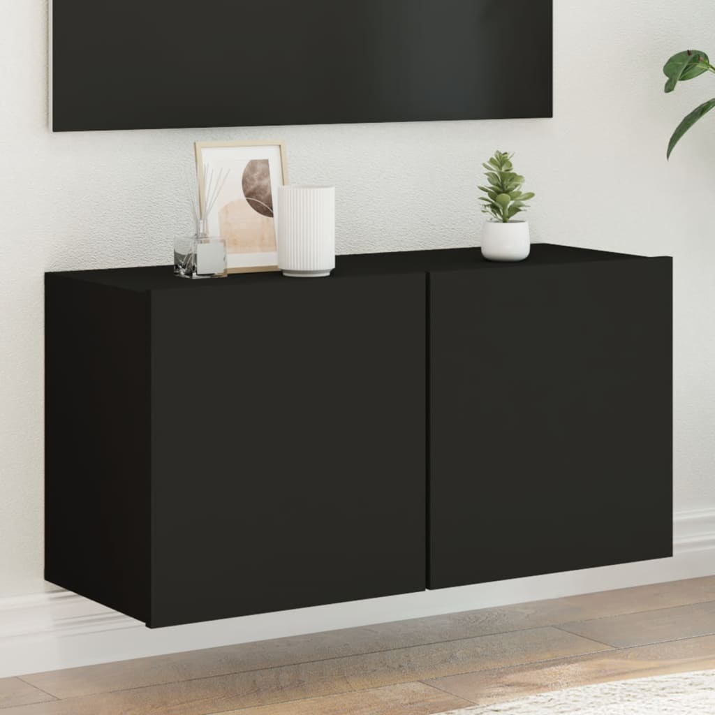 VidaXL Tv-meubel wandgemonteerd 80x30x41 cm zwart