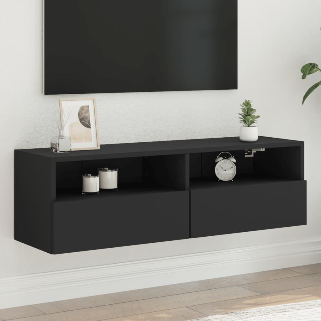 VidaXL Tv-wandmeubel 100x30x30 cm bewerkt hout zwart