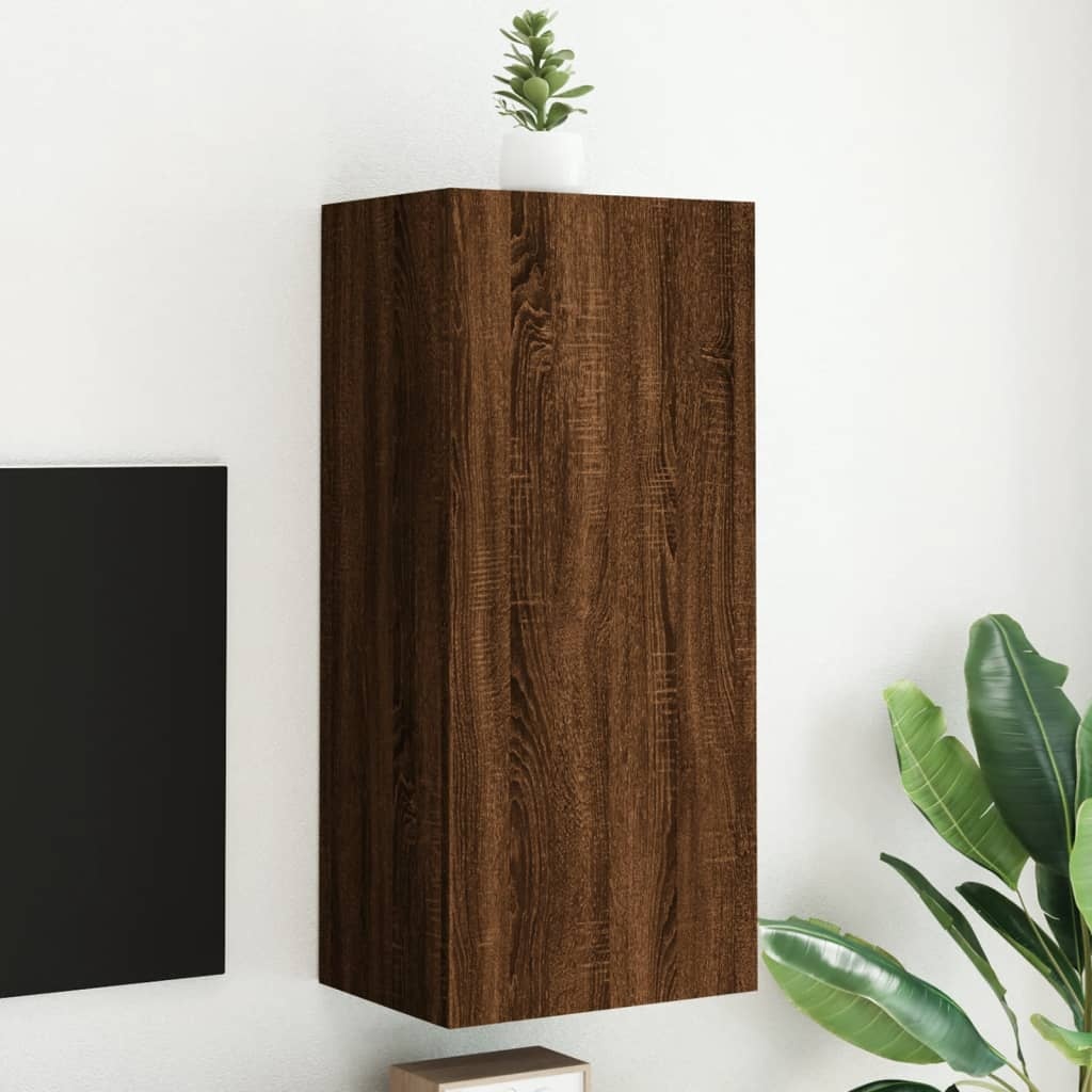 VidaXL Tv-wandmeubel 40,5x30x90 cm bewerkt hout bruineikenkleurig