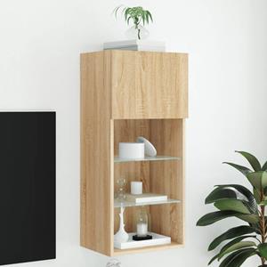 bonnevie TV-Schrank mit LED-Leuchten Sonoma-Eiche 40,5x30x90 cm vidaXL35924