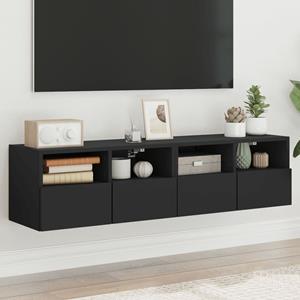 bonnevie TV-Wandschränke 2 Stk. Schwarz 60x30x30 cm Holzwerkstoff vidaXL55189