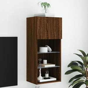 bonnevie TV-Schrank mit LED-Leuchten Braun Eichen-Optik 40,5x30x90 cm vidaXL27344