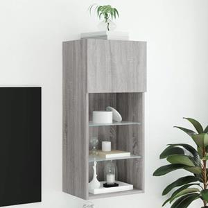 bonnevie TV-Schrank mit LED-Leuchten Grau Sonoma 40,5x30x90 cm vidaXL67437