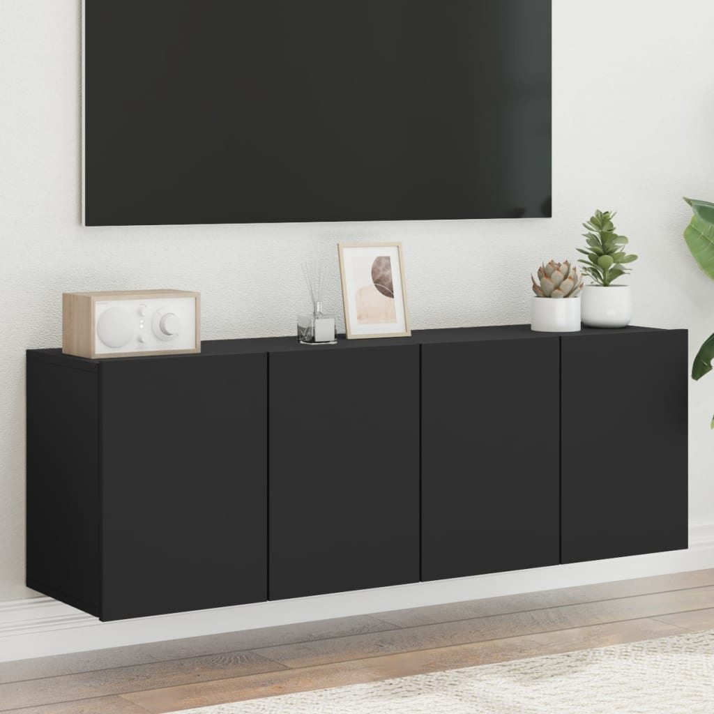 VidaXL Tv-meubels 2 st wandgemonteerd 60x30x41 cm zwart