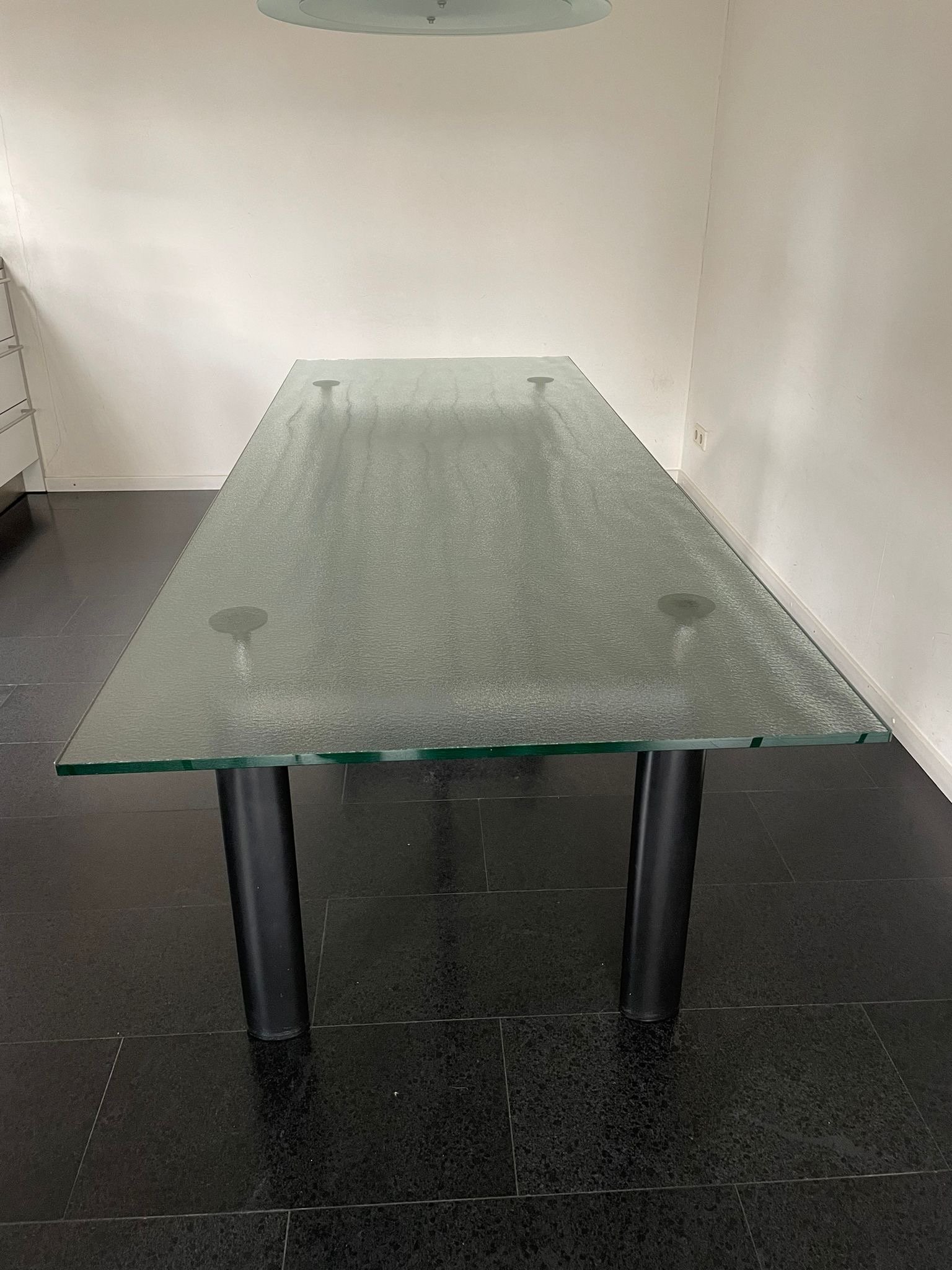 Cassina LC6 tafel, le Corbusier Glass/Metal - Tweedehands