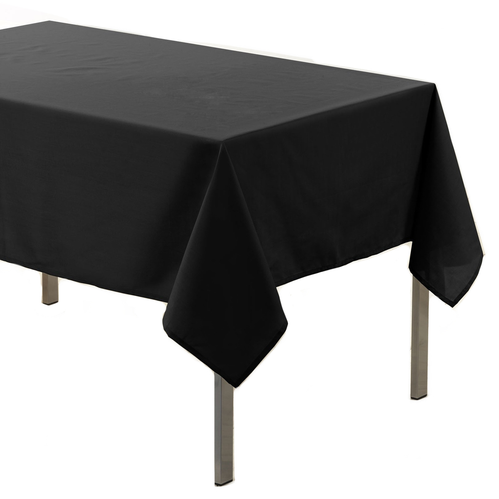 Merkloos Tafelkleed/tafellaken zwart x 250 cm textiel/stof -